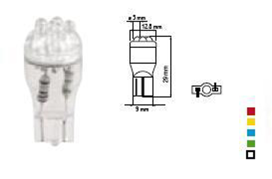 Vaizdas Bosma lemputė T13, geltona, šviesos diodai                                                                                                            